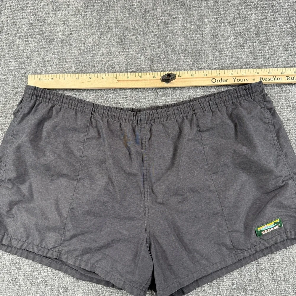 LL Bean Swim Trunks Mens Large Gray Nylon‎ Quick Dry Board Shorts Back Pocket